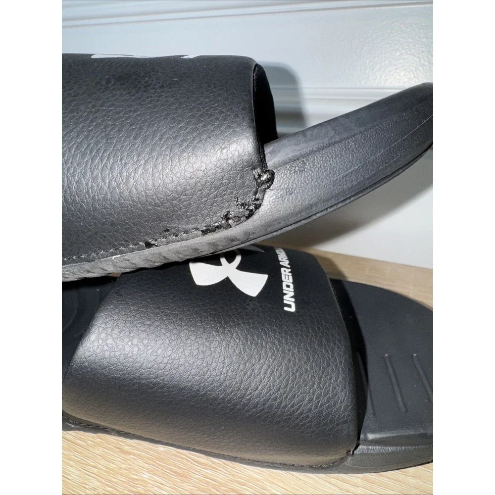 Under Armour men's UA Ansa fixed Black slides 3023761-004‎ Size 7
